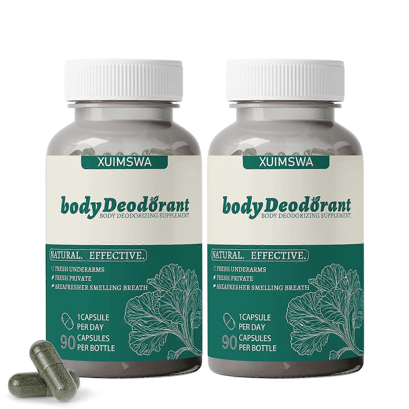 Internal Deodorant Capsules, Natural PlantBased Supplement for LongLasting Body Odor Control, 90 Count (2 Pack)