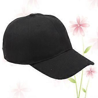 Cotton Baseball Cap for Outdoor Use Unisex Solid Casual Snapback Hat Black