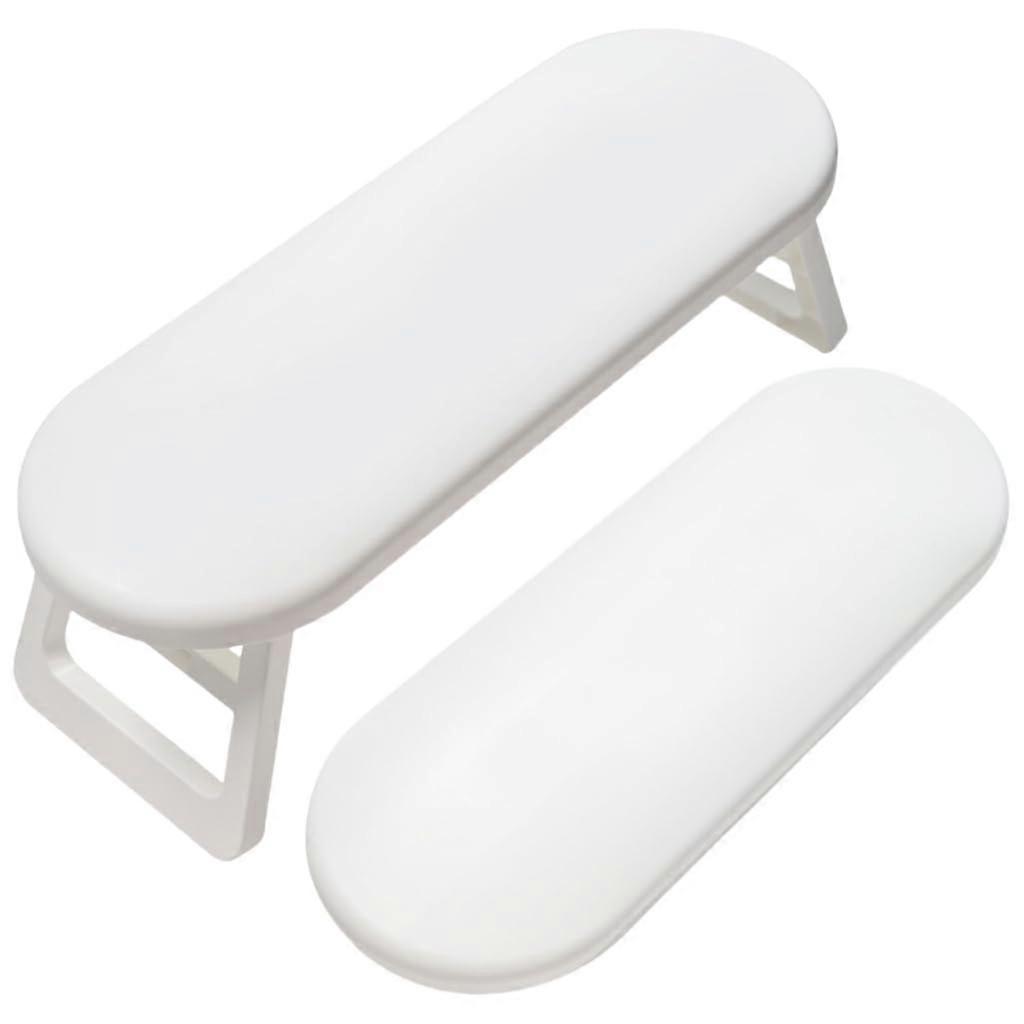 Foldable Manicure Hand Rest with Ergonomic Support and NonSlip Base for Professional Nail Salon White