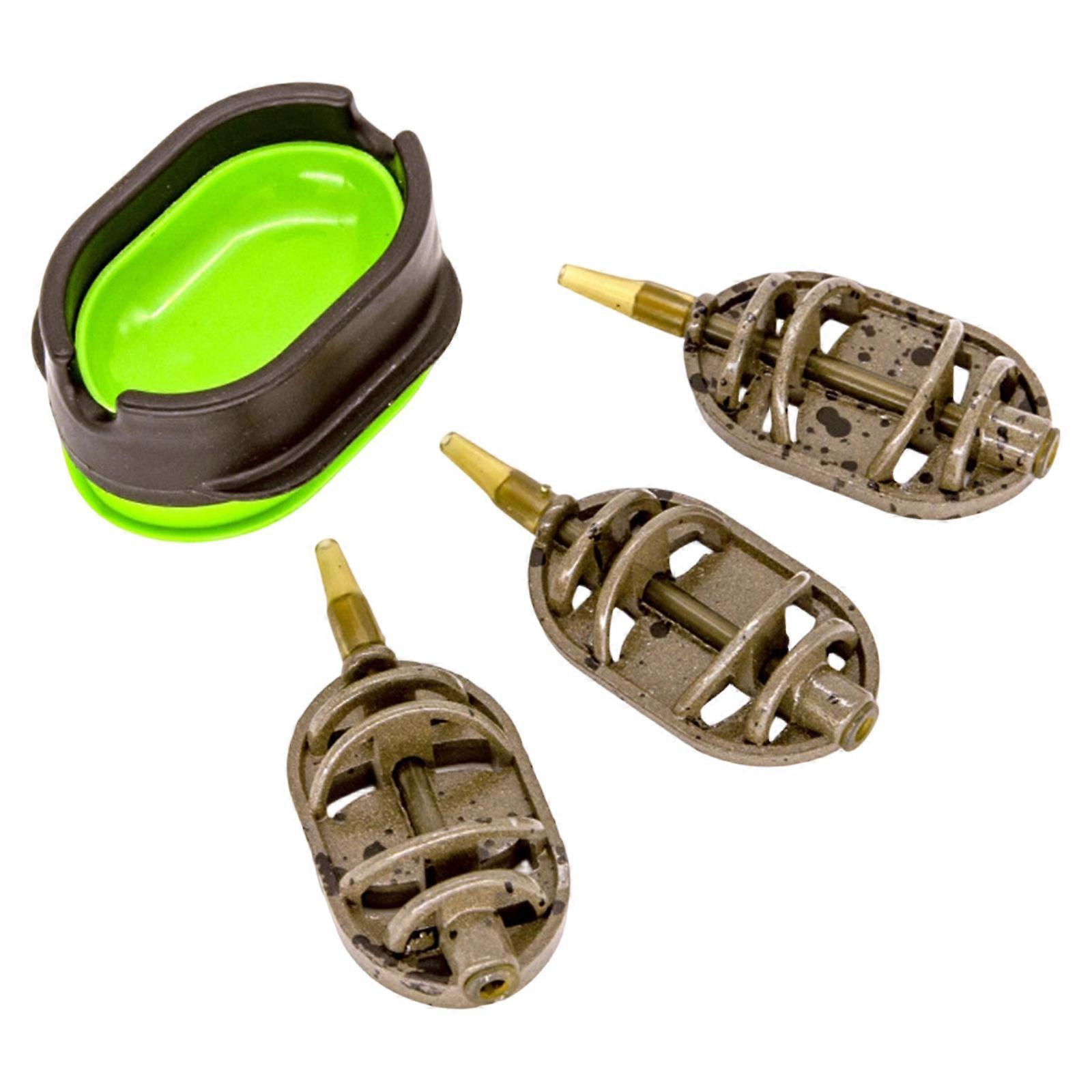 Fishing Method Feeder Set High Speed Baits Dispenser with Mold Fishing Feeder Device for Secure Baits Locking Enduring Multicolor