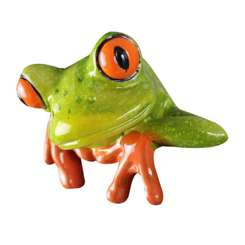 Creative Resin Frog Decoration for Computer Funny 2Pcs Green