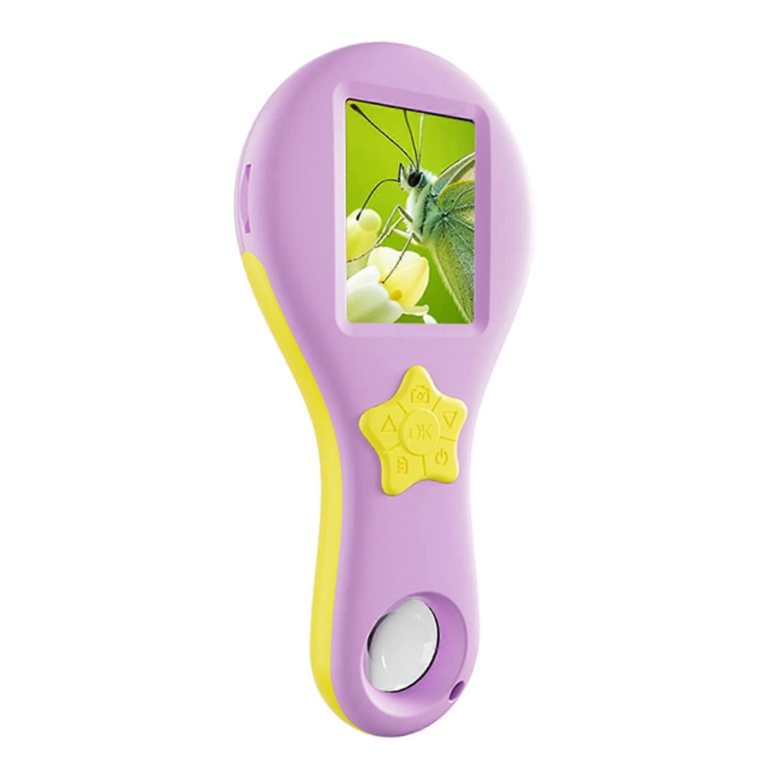 500X Digital Microscope for Kids 2MP USB with LED Lights STEM Educational Tool Purple Yellow