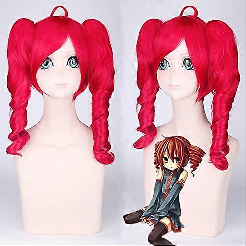 Teto Cosplay Wig Red Split Ponytail Model 020 for Accurate Character Styling