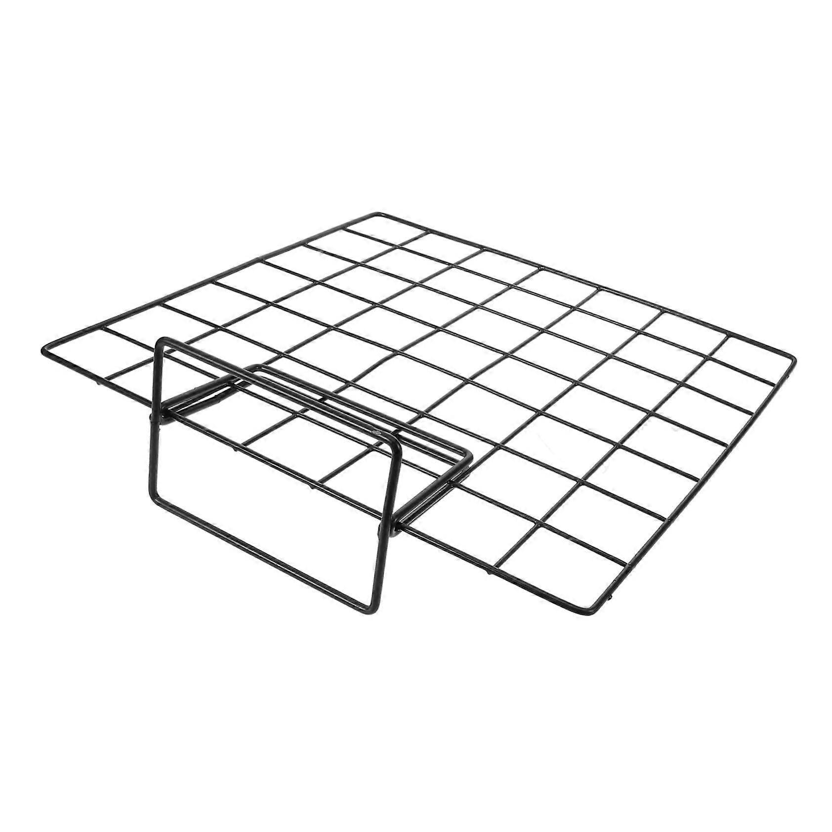 Countertop Wire Grid Display Rack with Adjustable Grid Panel and Stable Metal Base