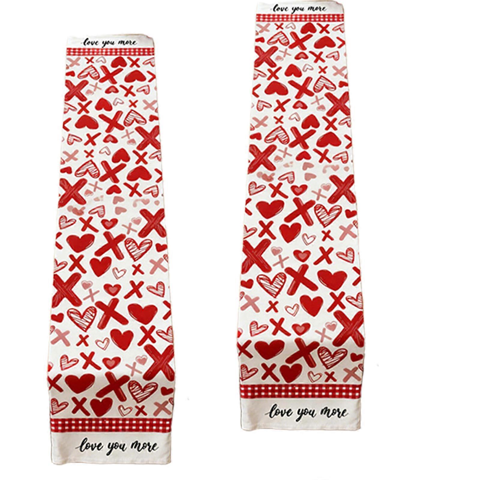 Practical Love Pattern Table Cover Soft Linen Fabric for Dining Quick Cleaning Natural Texture Kitchen Table Decorating Multicolor