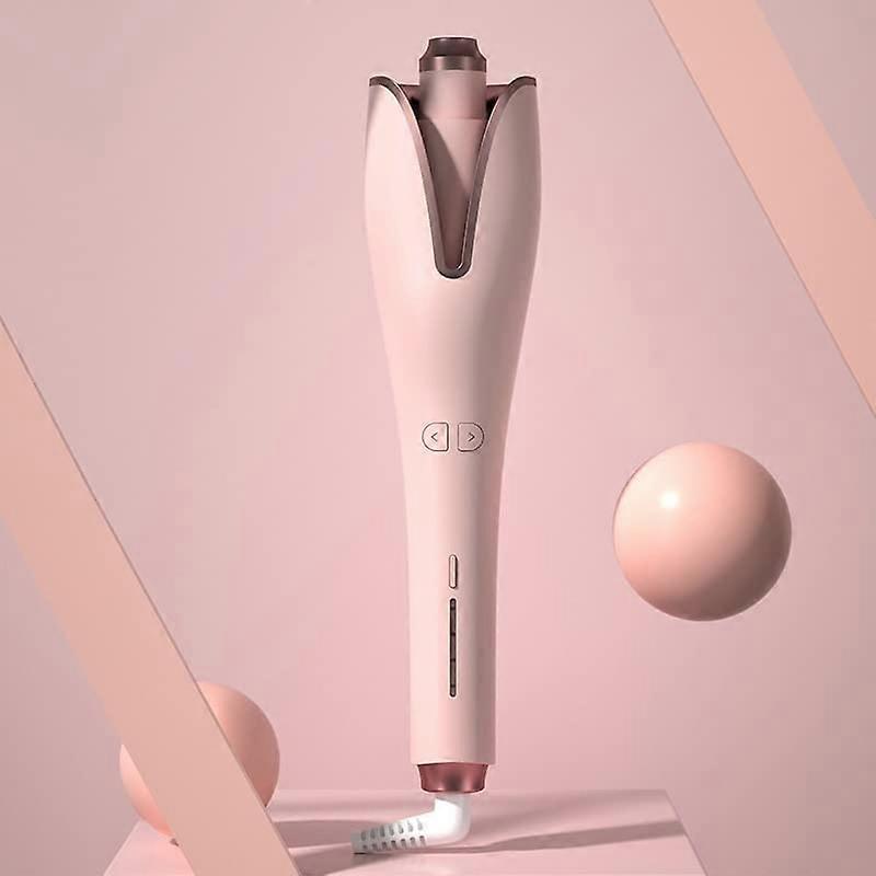 Automatic Curling Iron with PTC Ceramic Heating, Negative Ion Shine, Large Barrel, Pink