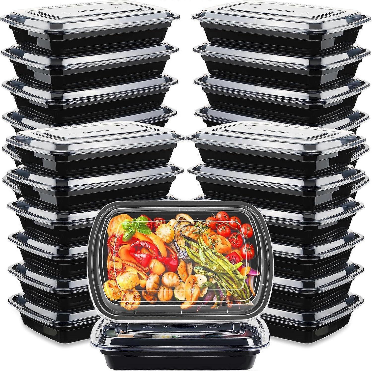 [30 Pack] Meal Prep Containers Reusable 1 Compartment,Microwave, Freezers & Dishwashers Safe,Food Prep Containers with Lids,Stackable Salad Lunch Box