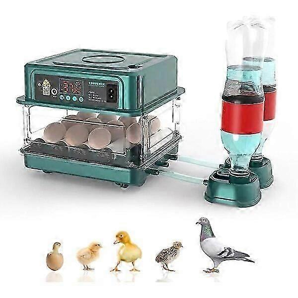 Poultry automatic incubator with a warming cover for even heating