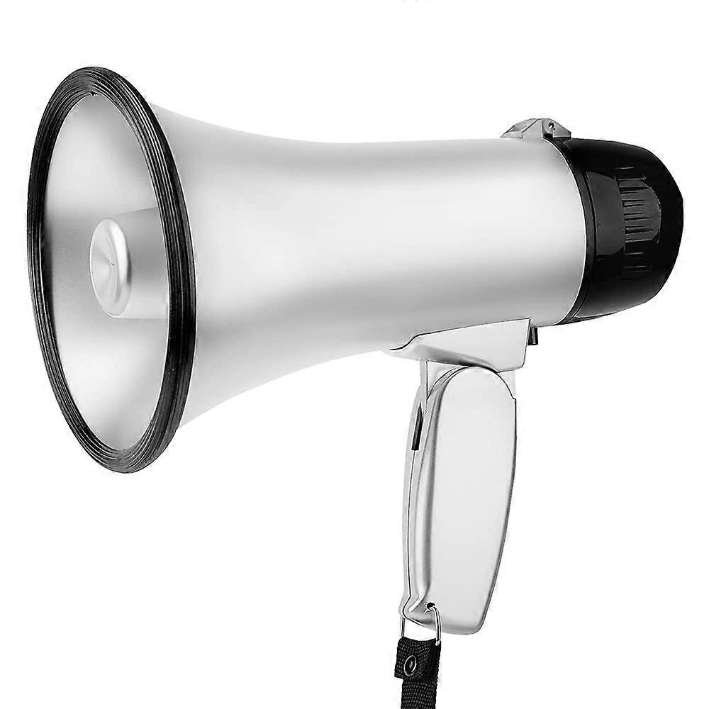 25 Watt Bullhorn Megaphone with Siren, Recording Function, 3 Modes, Foldable Grip, Battery Powered