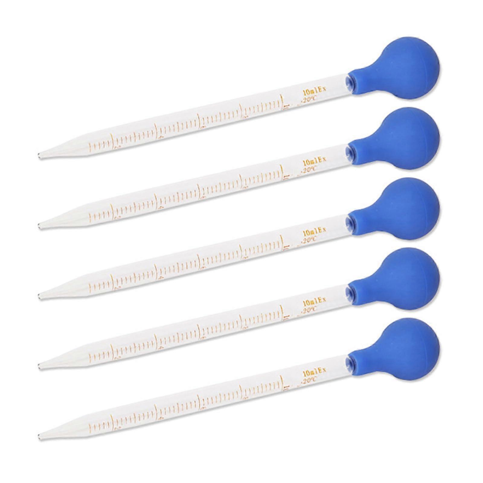 5 Pcs Graduated Glass Pipette Dropper Set with Precise Scale for Laboratory Liquid Transfer 0.5ml10ml