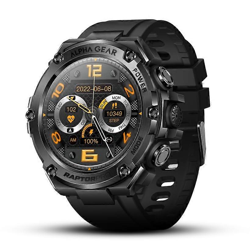 Rugged Tactical Smartwatch for iPhone and Android with Call Function, AMOLED Display, Long Battery Life