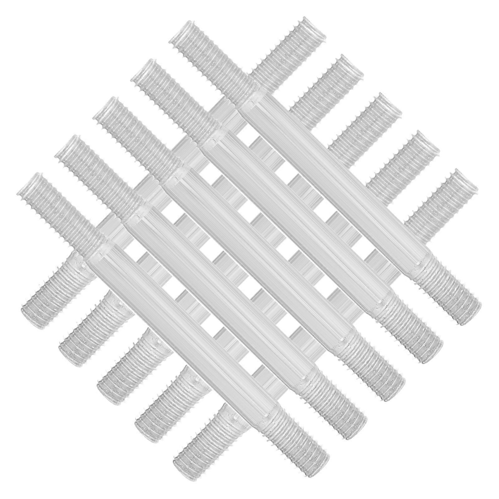 Silver Engine Mounting Screws Double Ended for Stability 10Pcs Alloy Set