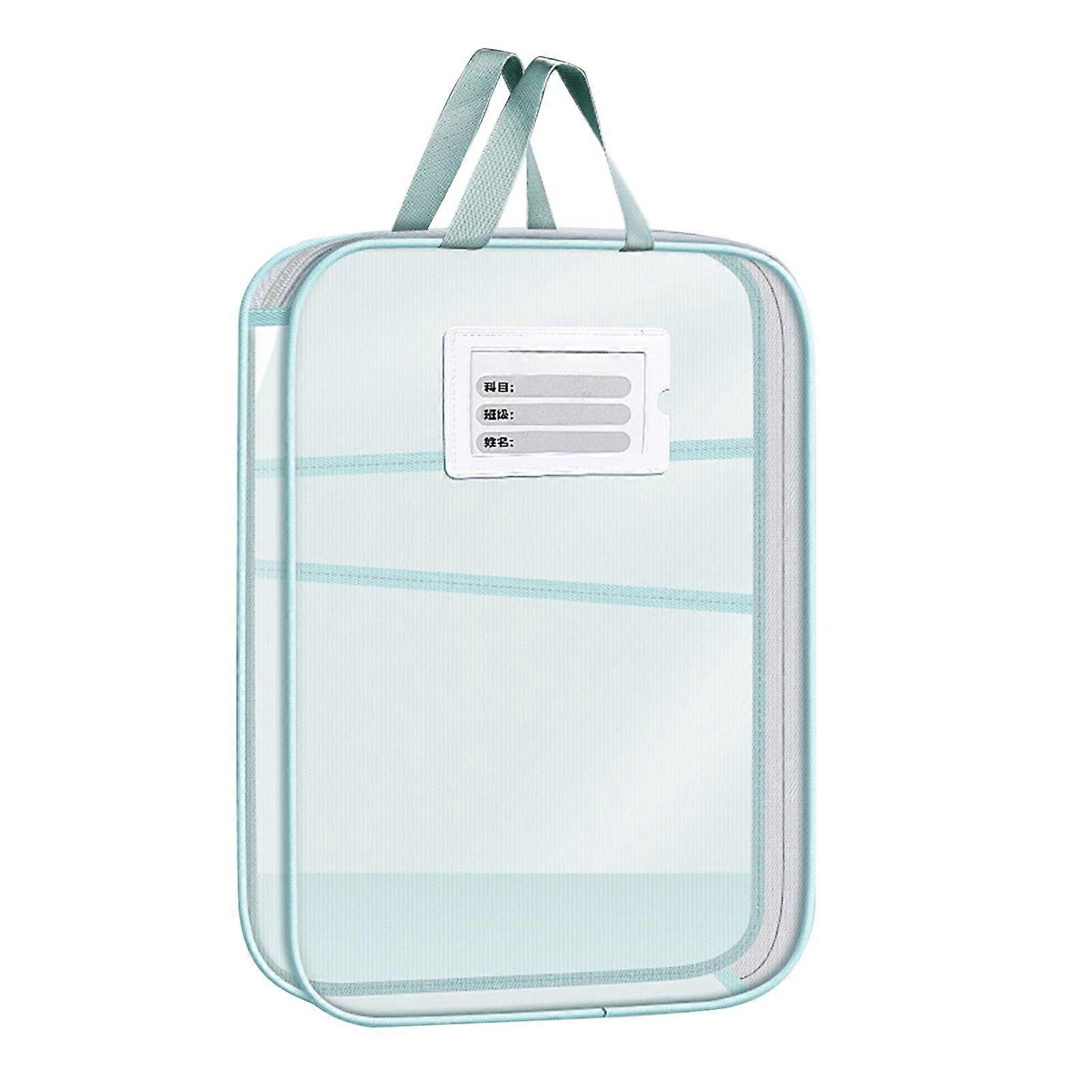 Mesh Zipper File Bag 3-Layer Transparent Polyester for A4 Storage