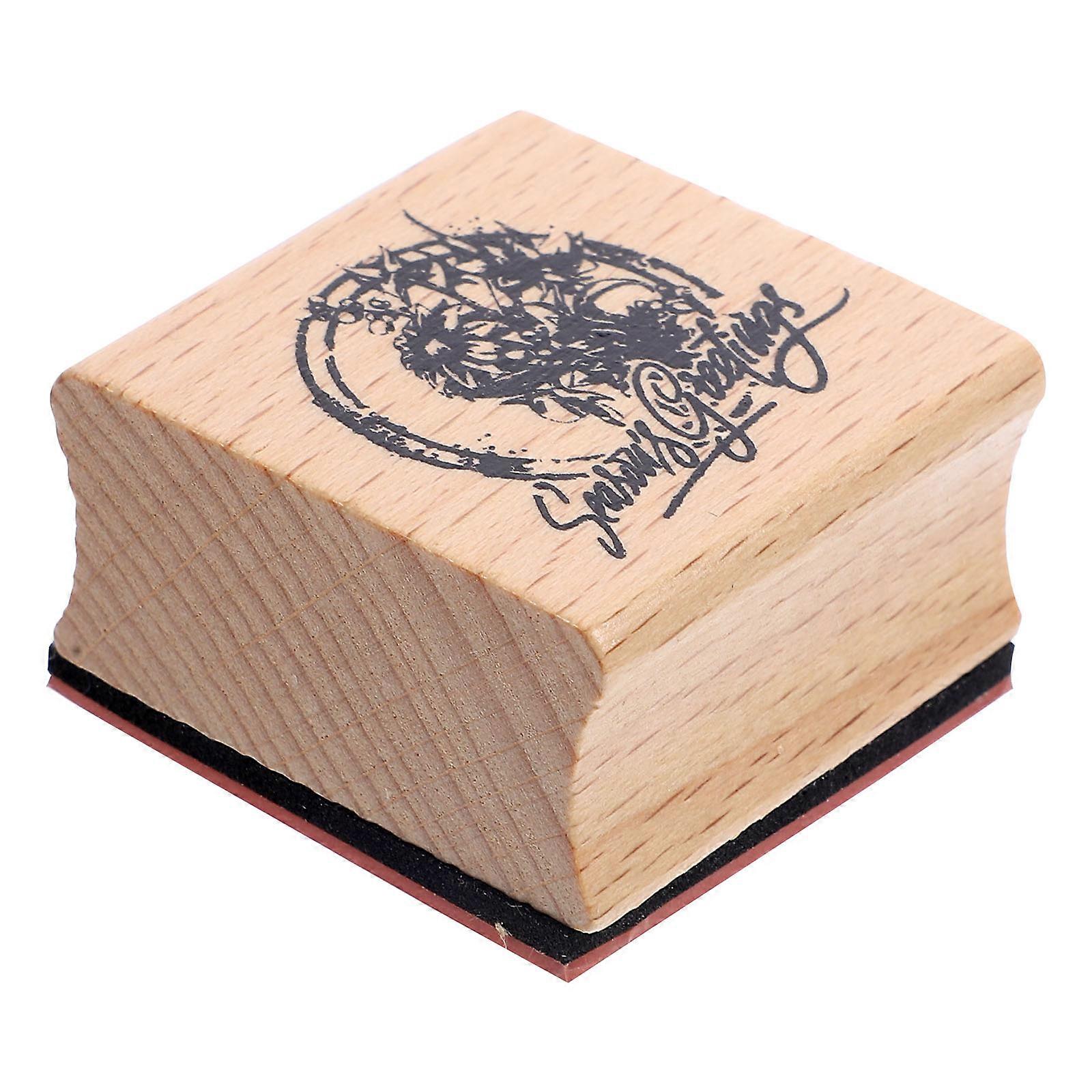 Christmas Stamper for Drawing Wood Material Xmas Wreath Pattern Stamper