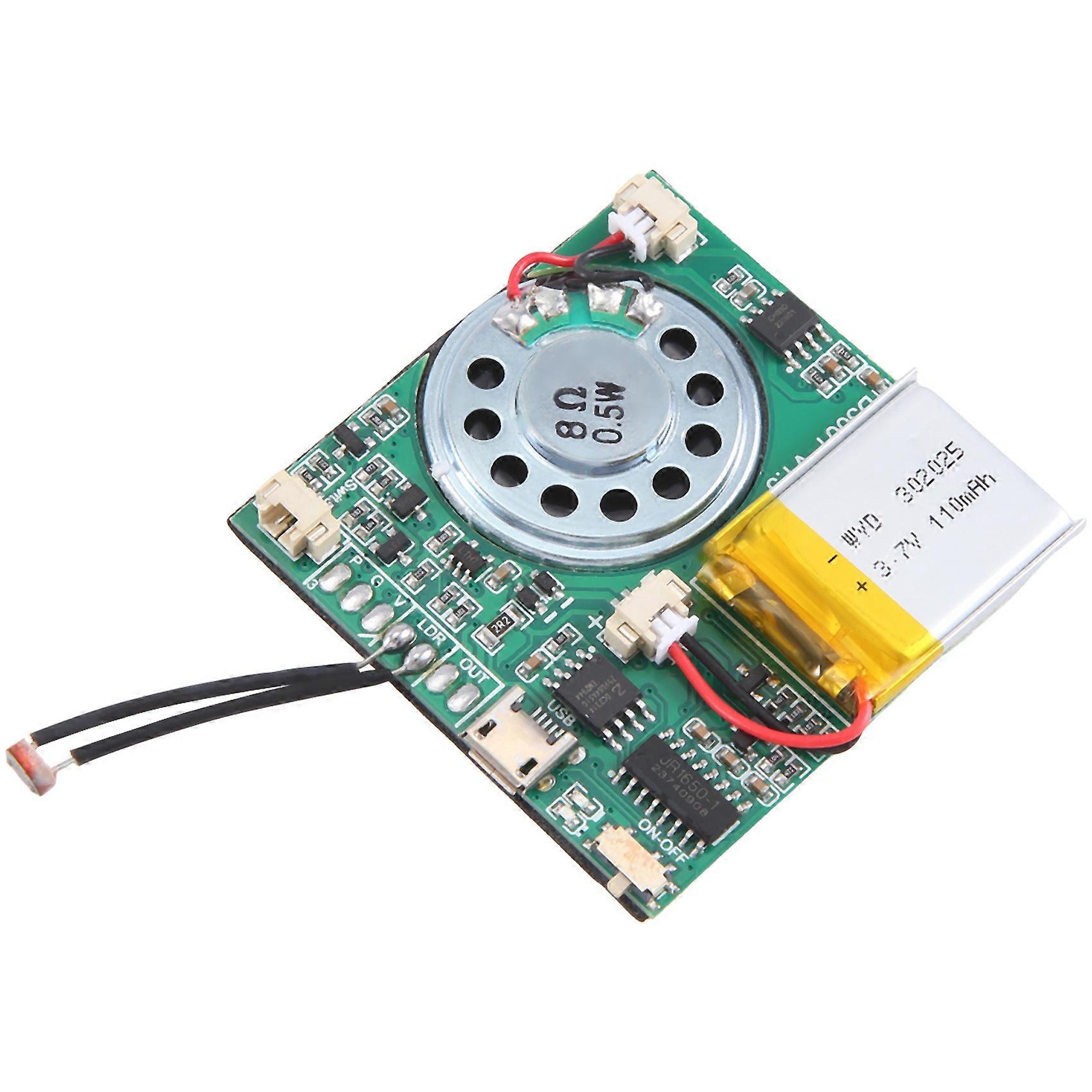 USB Recording Music Module Greeting Card, light control