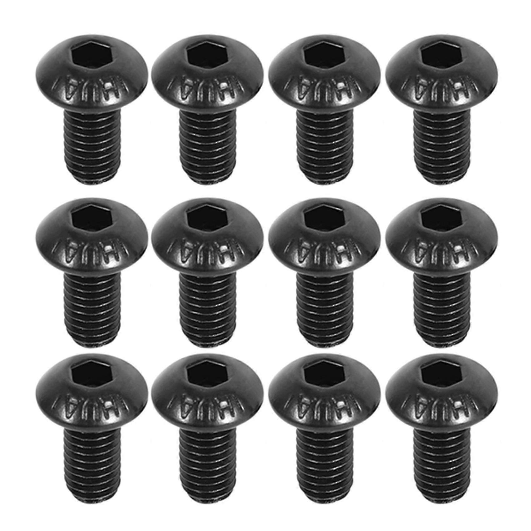 Button X 10mm Hex Head Screw Cap Black 50
