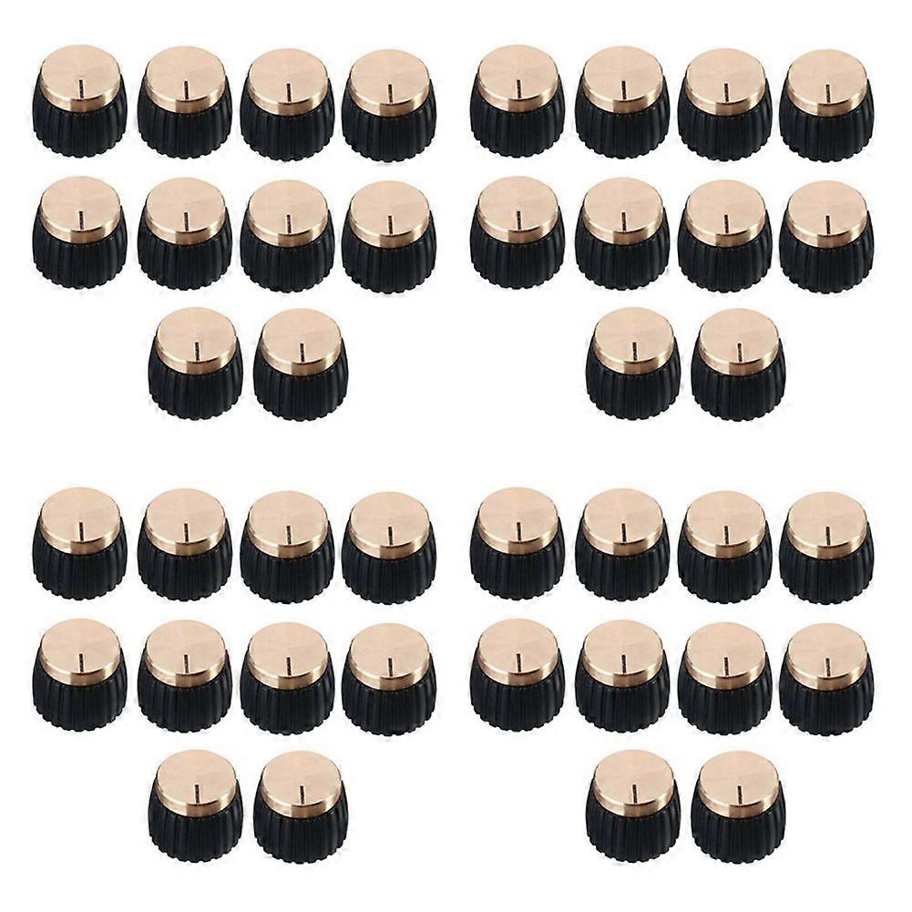 40Pcs Guitar AMP Amplifier Knobs Push-on Black+Gold Cap for Marshall Amplifier