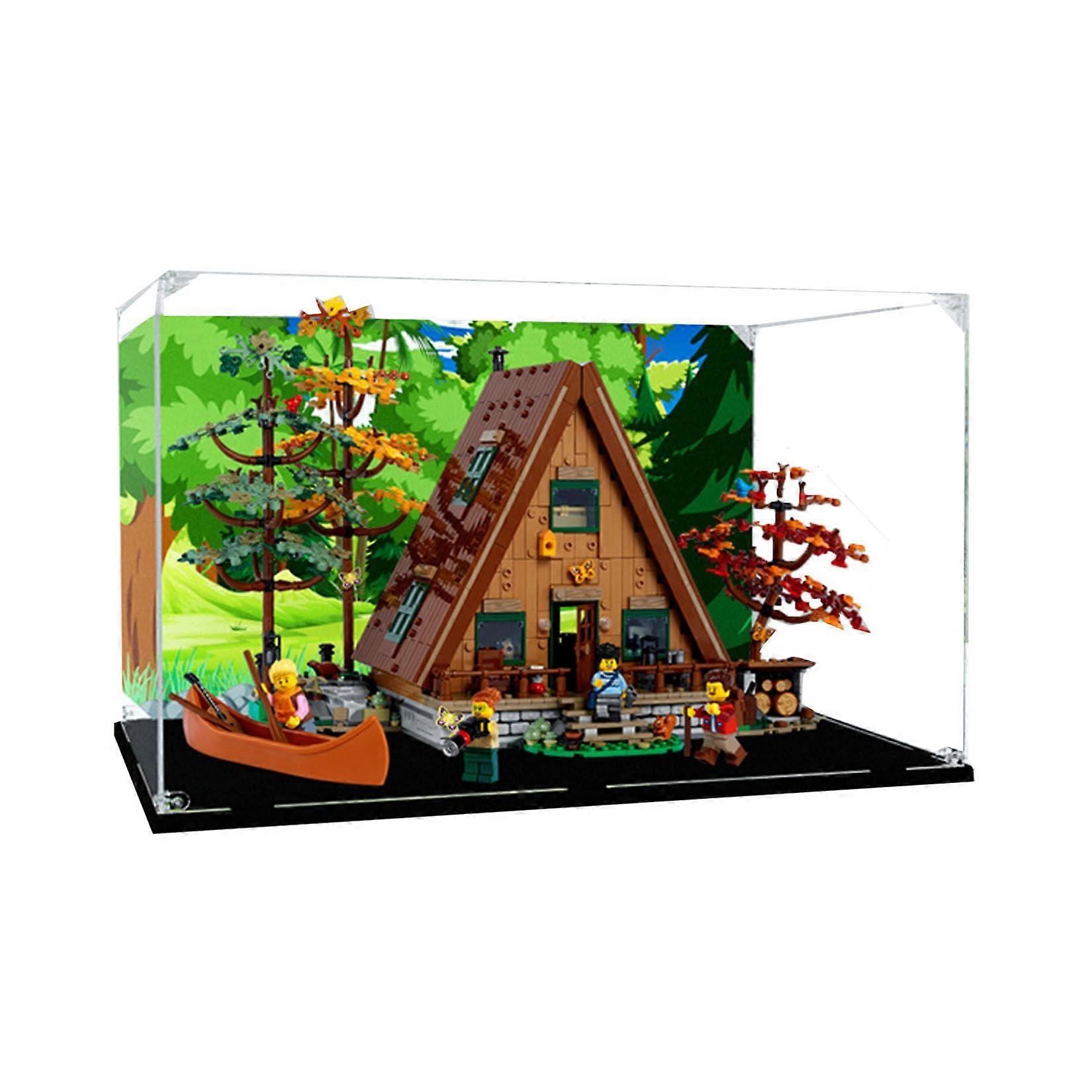 Display Case Acrylic for  Ideas 21338 AFrame Cabin Dustproof Clear Showcase with Background