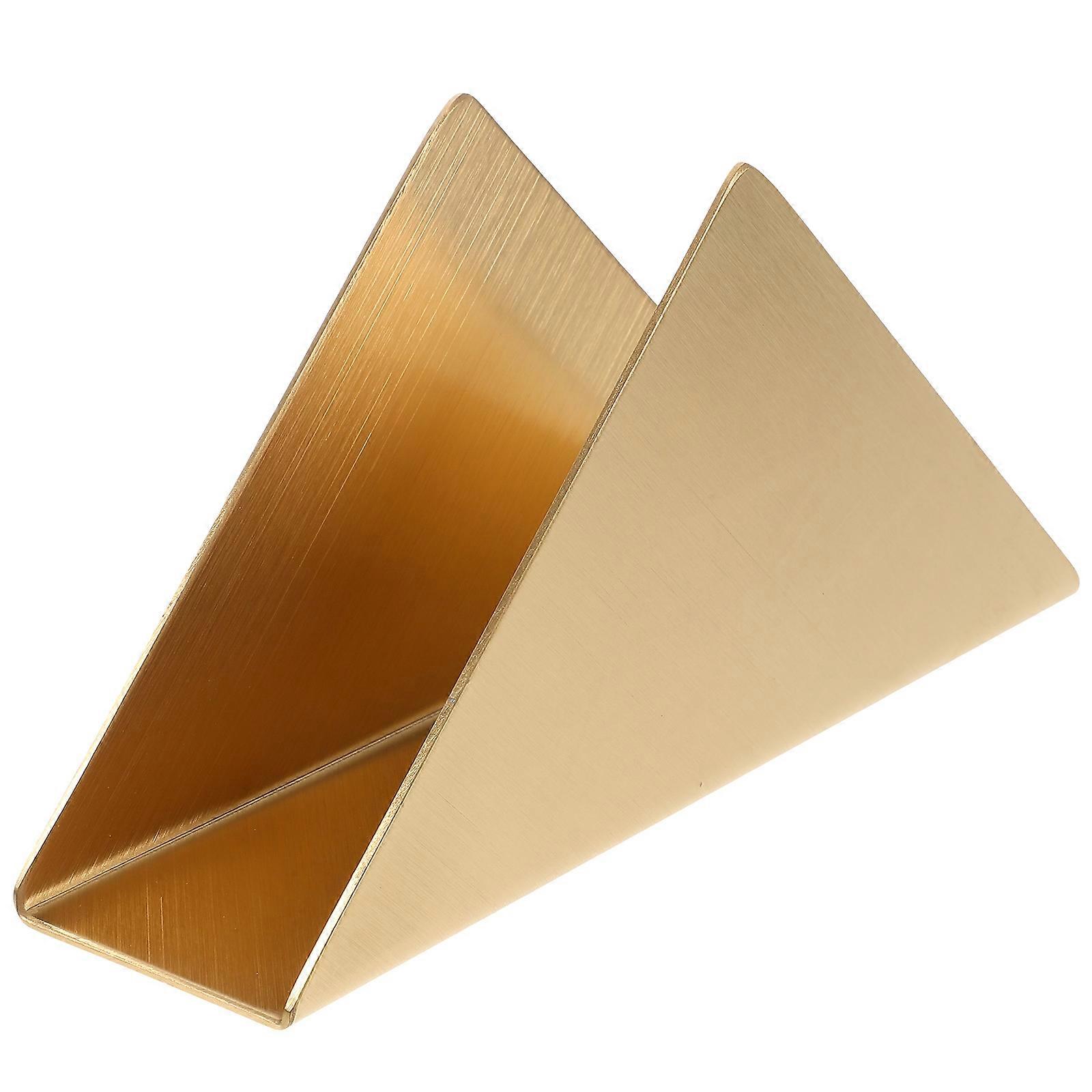 Napkin Holder Triangular Tissue Storage Box for Organizing 2Pcs Golden