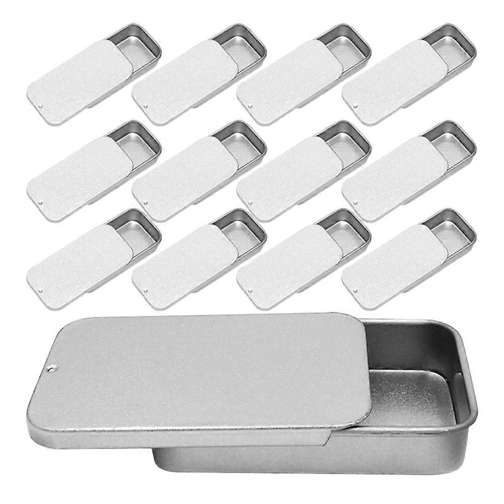 18pcs Metal Tin Boxes Rectangular Empty Tinplate Containers with Lids for Gift Craft Storage