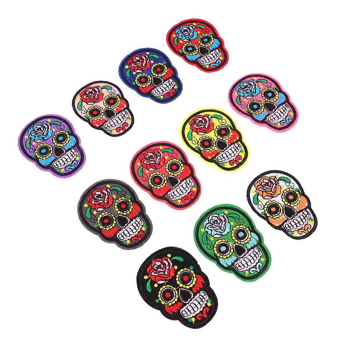 11pcs craniu pânză patch costum creativ patch broderie patch model patch pentru haina sac pălărie (model mixt)