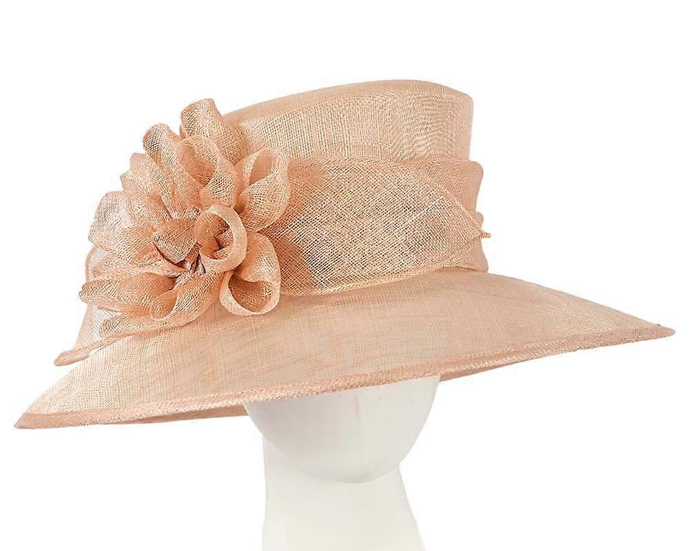 Large nude sinamay racing hat SP399NU