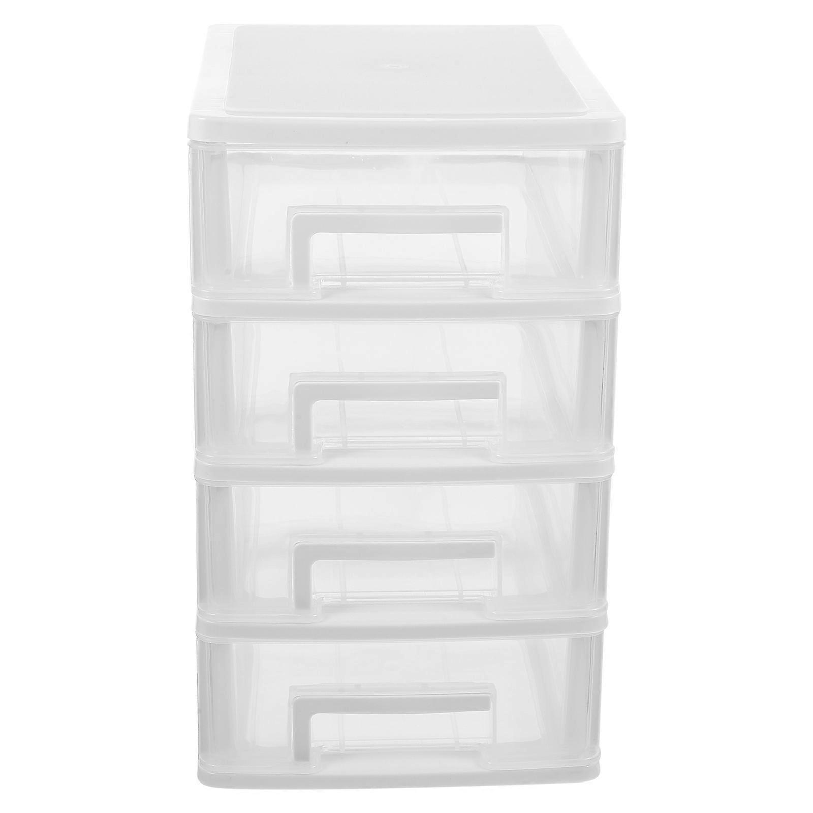 Cosmetics Storage Box Drawer Type for Storage Use Multi-Layer Holder White