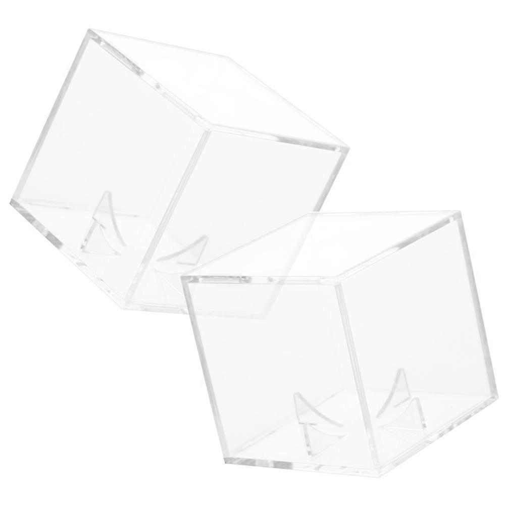 Baseball Display Box Acrylic Display Case for 2Pcs Square Holder
