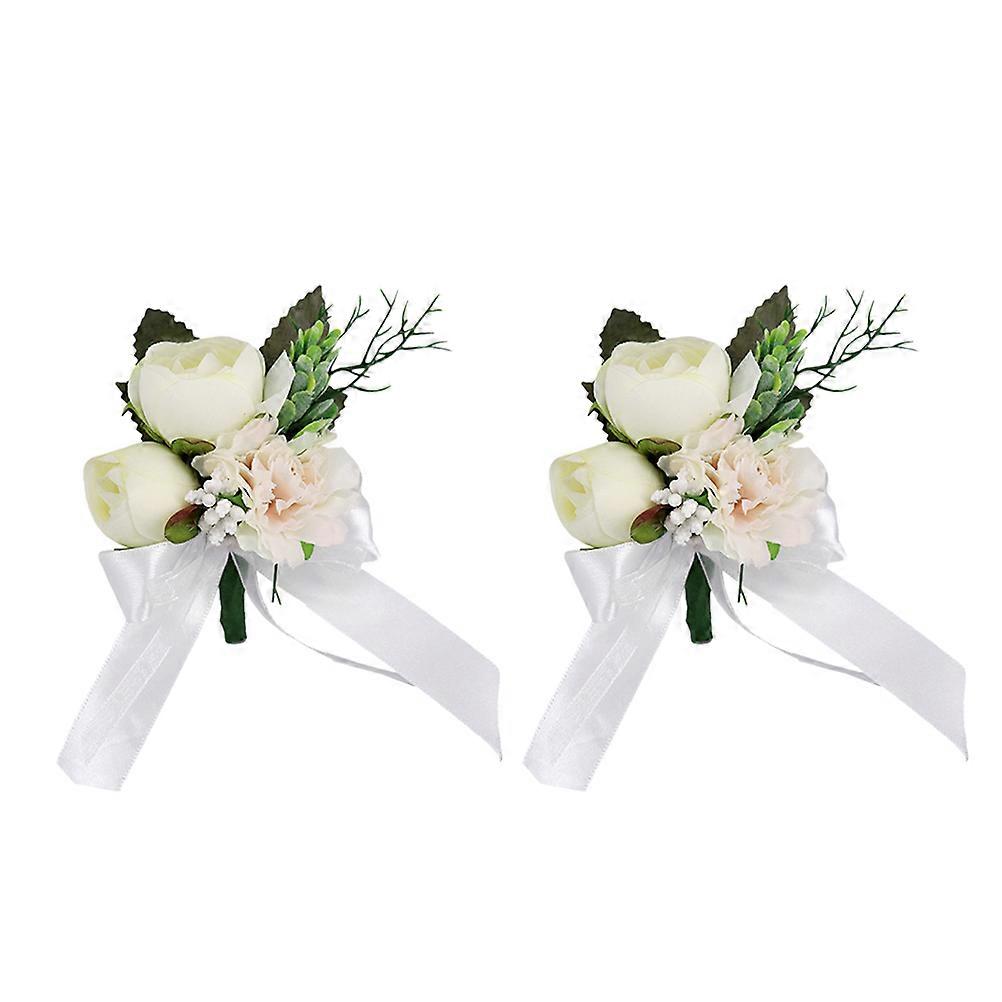 Spilla da sposa elegante con fiore artificiale, 2 pezzi