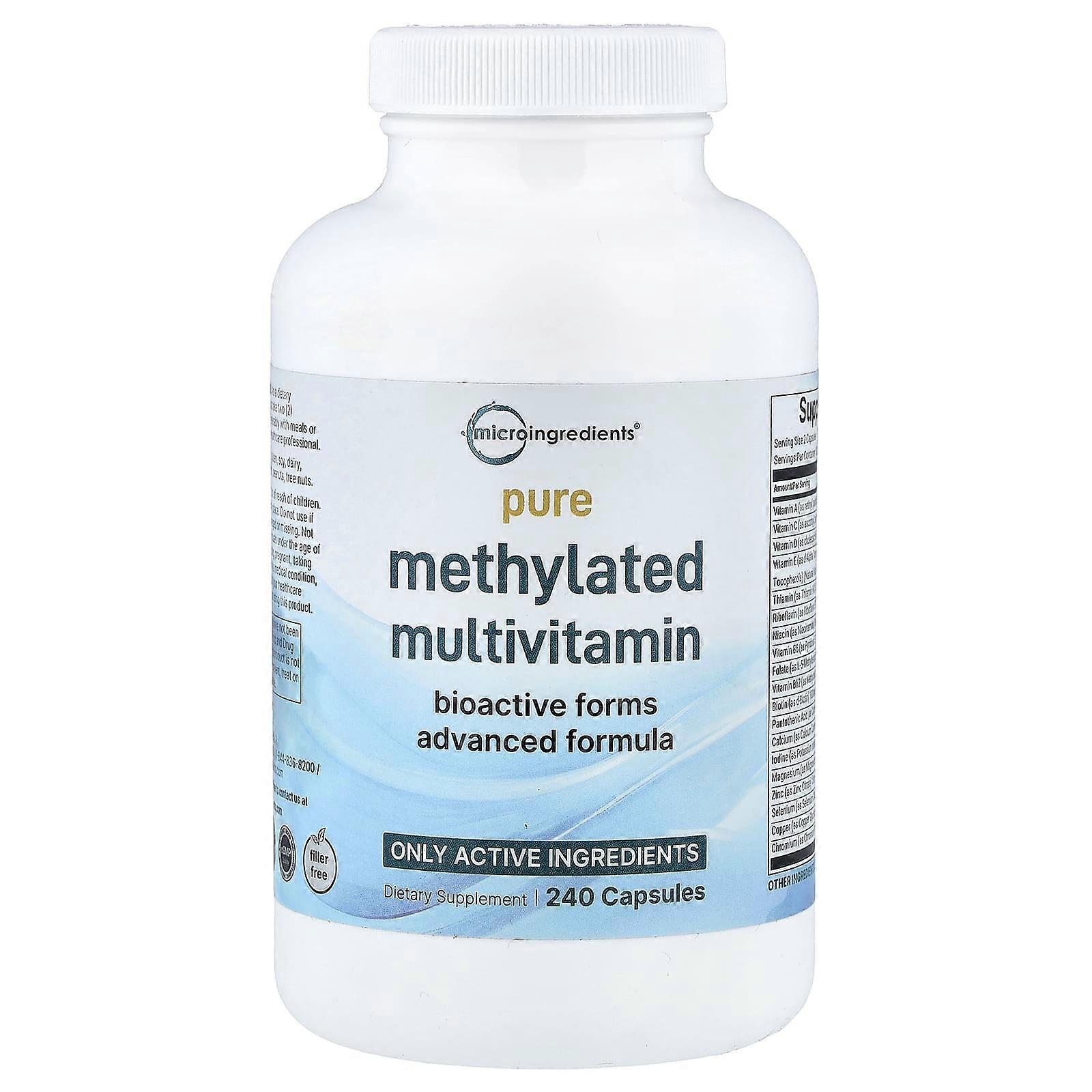 Micro Ingredients, Pure Methylated Multivitamin, 240 Capsules