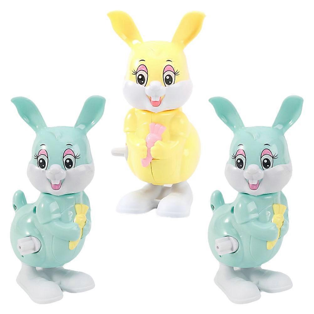 Plastic Clockwork Rabbit Toy Wind-Up Fun Plaything for Kids 9Pcs