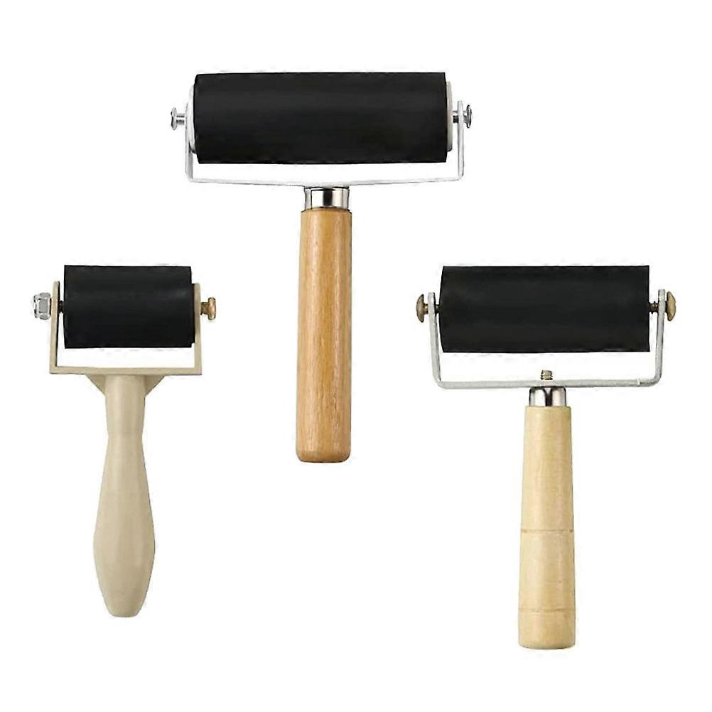 Rubber Diamond Drawing Rollers for DIY Crafting 3Pcs Printing Ink Rollers