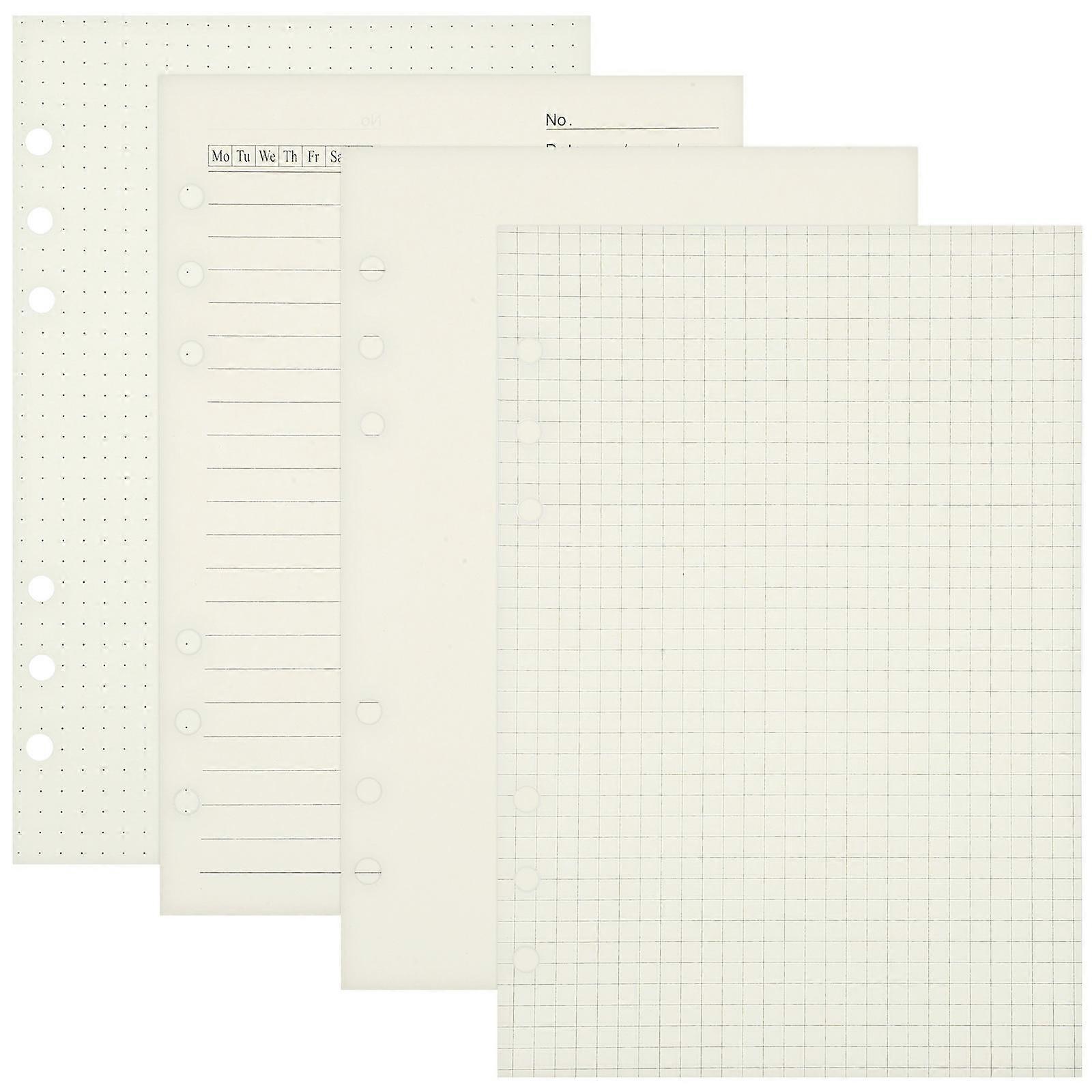 A5 Notebook Refill for Office 4Pcs Light Yellow Paper Planner Inserts