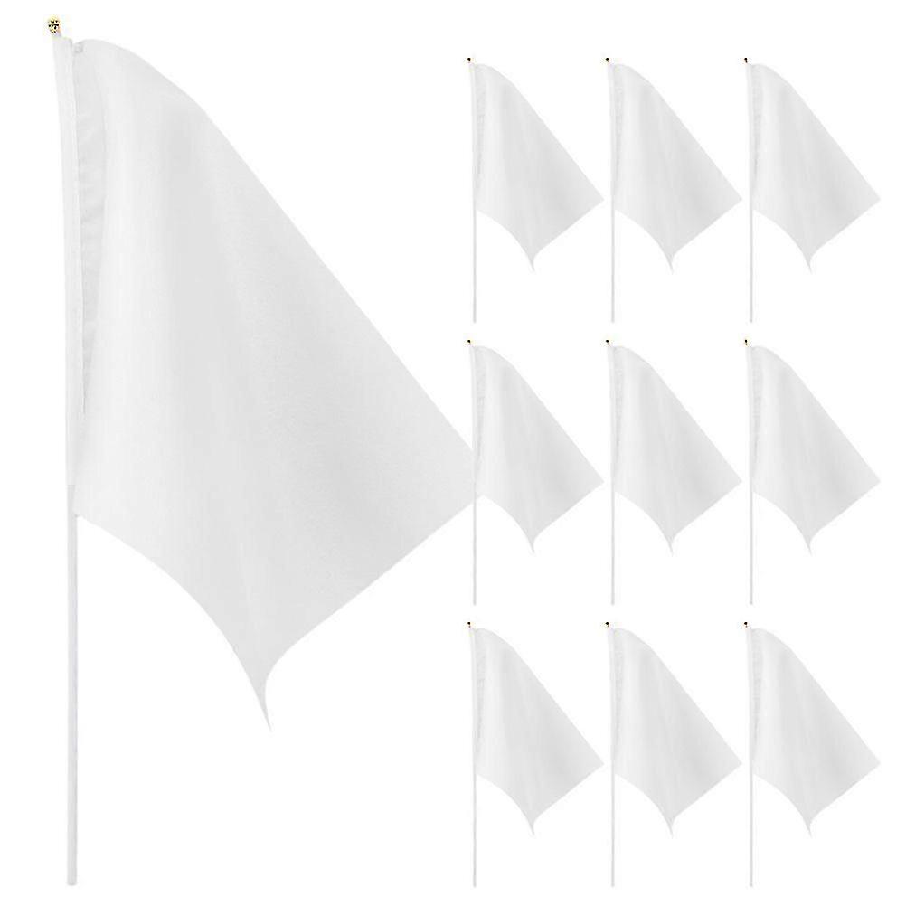 10 PCS Blank Hand Held Flags DIY Competition Hand Shaking Flags