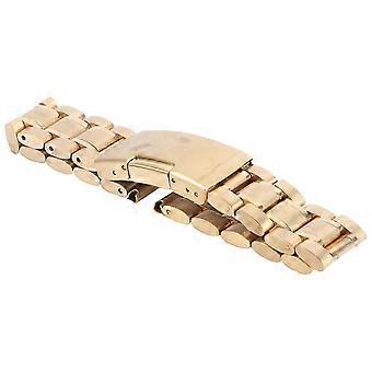 Bracelet de montre en acier inoxydable doré rose, 18 mm, à maillons massifs, pour la réparation de montres