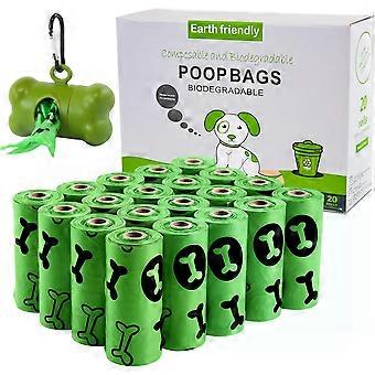 Dog Waste Bags, 300 Dog Poop Bags, Lavender Scented, Super Strong Thick, 15 Bags