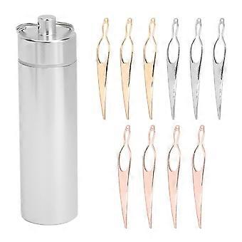 10 Pcs Dreadlock Crochet Needle Set with Metal Storage Case for Locs Tightening