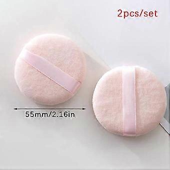 2Pcs Professional Round Shape Portable Facial Powder Foundation Puff Soft Cosmetic Puff Makeup Foundation Sponge Beauty Tool