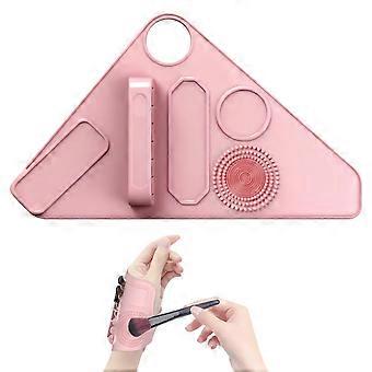 Makeup Mixing Palette with Wrist Strap and Brush Holder, Silicone Tray for Efficient Organization
