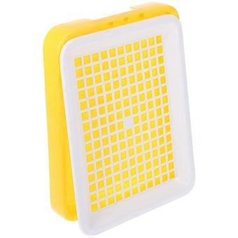 Rechteckige Kaninchentoilette aus Kunststoff für Kleintiere, 2 Stück, gelb
