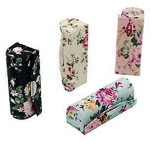 4-teiliges Set Vintage-Lippenstiftetuis mit Blumenmuster, Spiegel und sicherem Verschluss für die Handtasche
