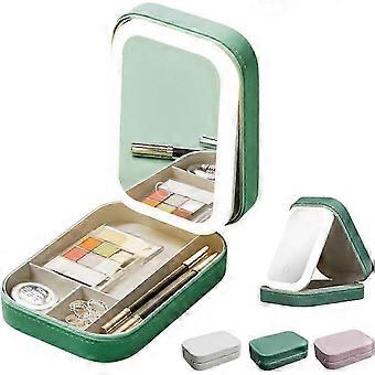 Integrierte Make-up-Aufbewahrungsbox mit lichtfüllendem Spiegel, tragbarer Kosmetikkoffer, 3-Farb-LED-Licht-Make-up-Aufbewahrungsbox