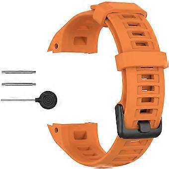 Soft Silicone Replacement Band for Garmin Instinct Solar Tactical Watch, Waterproof Durable Strap with Secure Stainless Clasp, Adjustable Fit (Yellow)