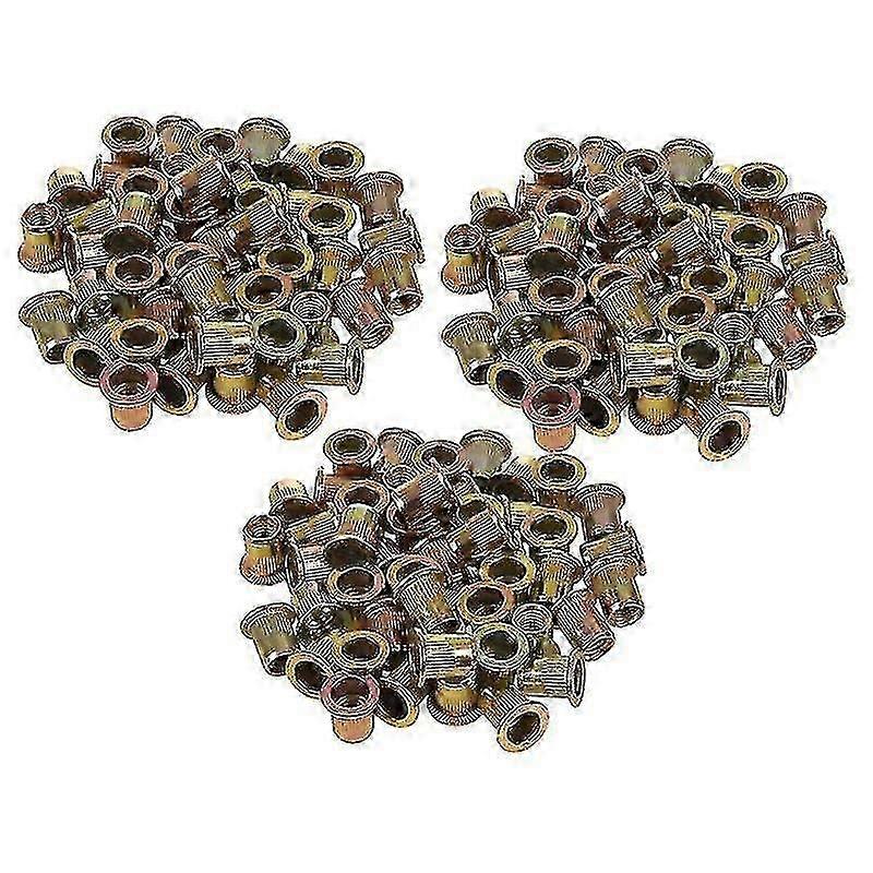M6x12mm Flat Head Threaded Rivet Nut Insert Nutsert Fasteners 150 Pcs
