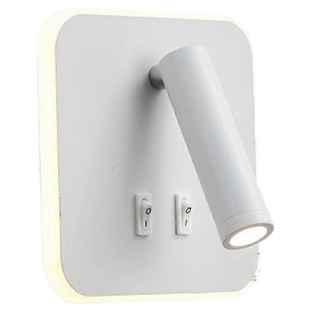 Mounted Eye Protection Rotatable Wall Reading Light Square White