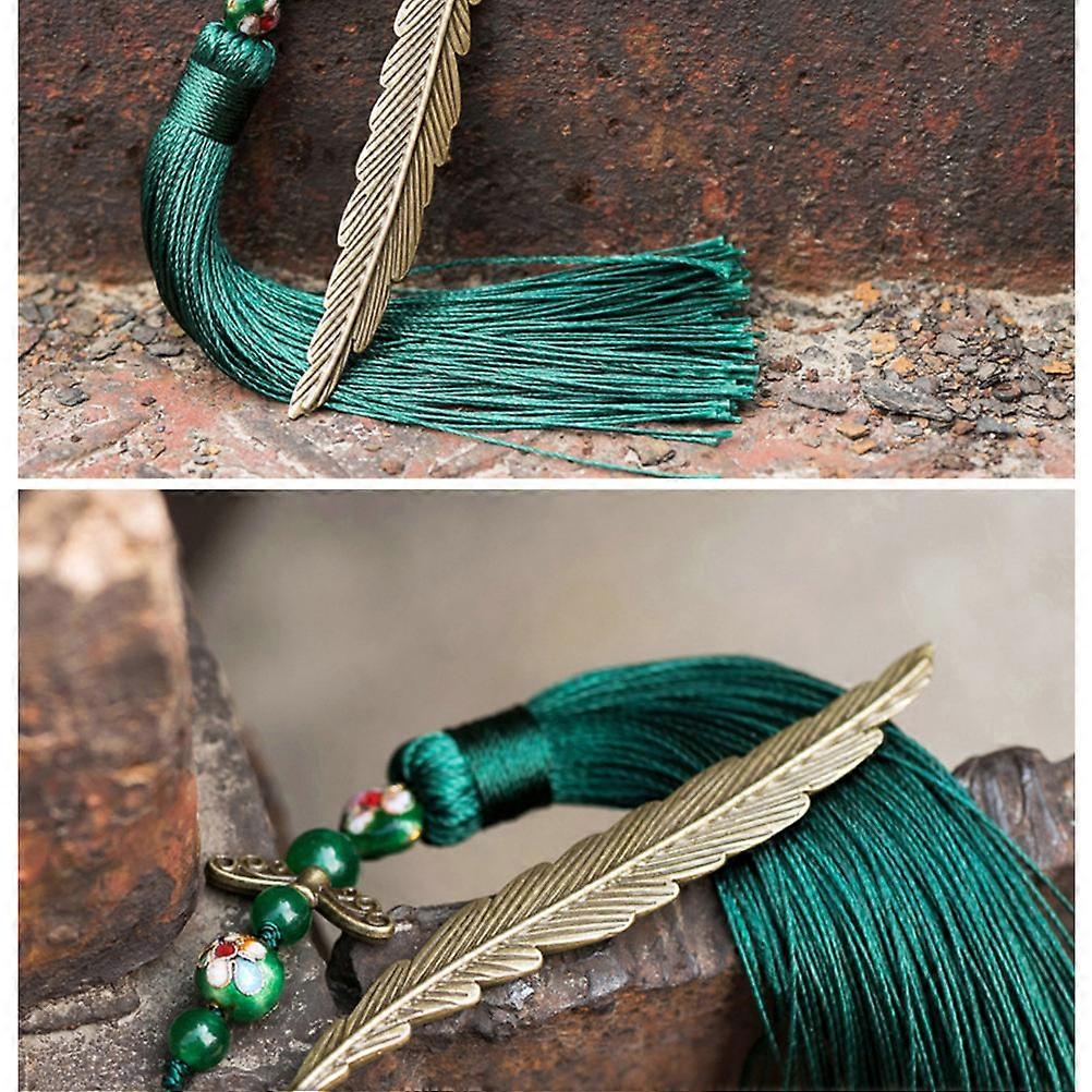 Classical Bookmark Tassel Bookmark for Decor 1Pcs Green