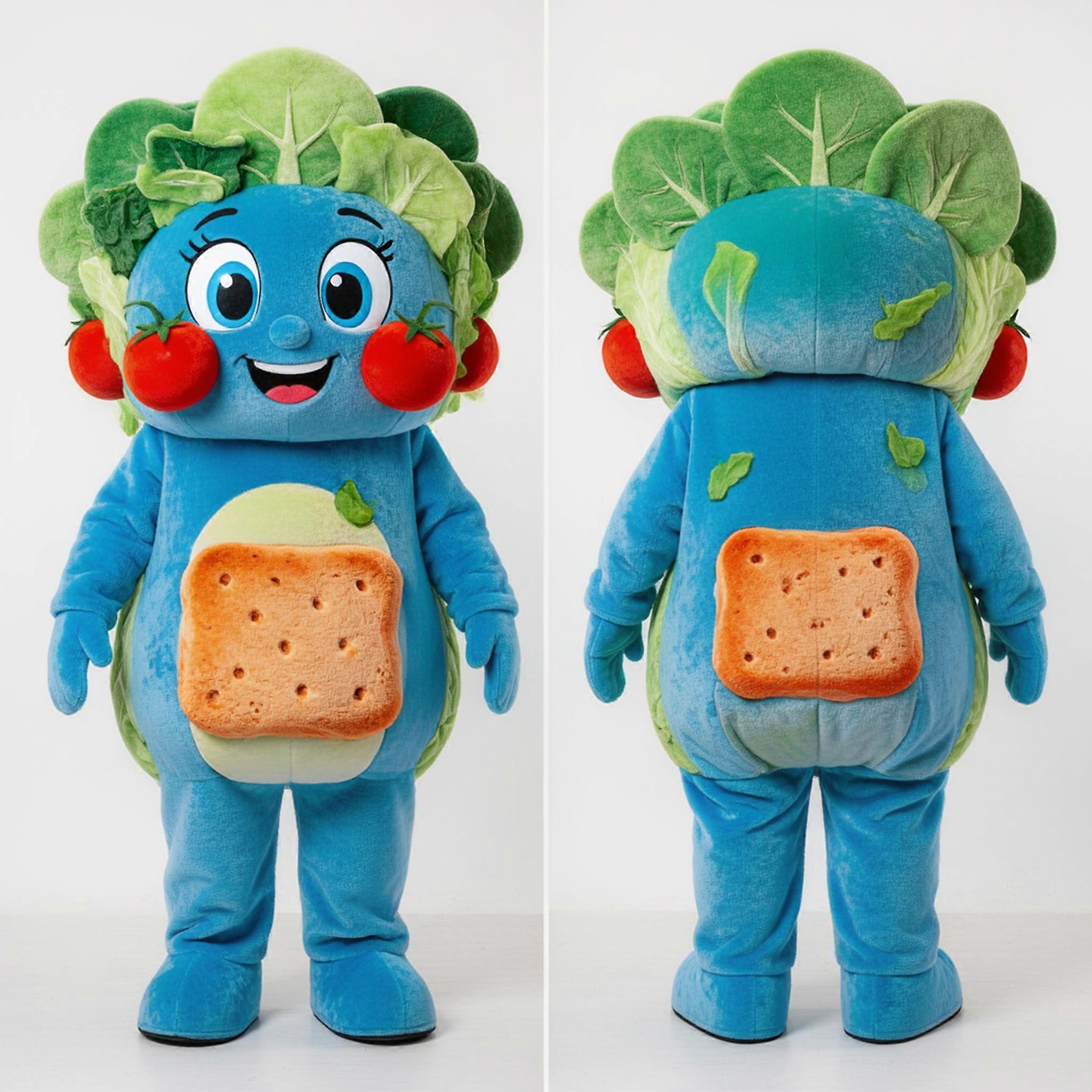 MASTICOT Vibrant Blue Caesar Salad Mascot