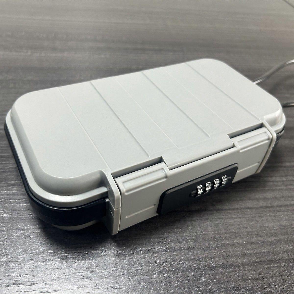Portable Combination Lock Box with Cable ABS Storage Case