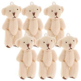 Plush Mini Bears for Kids Stuffed Animals Doll Set 6Pcs with Interchangeable Outfits