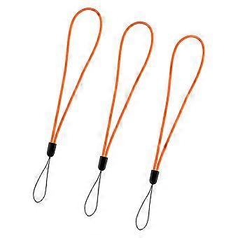 Cycling Travel Hanging Strap for Bike Computer, 3 Piece Stretch Braided Guard Link with Short Round Form for Street and Trail Use  Orange